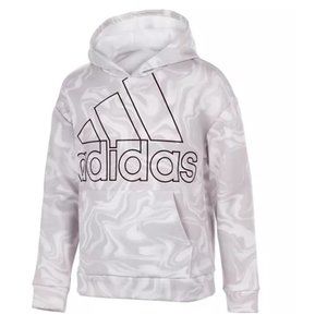 NWT adidas Girls Marble Print Pullover Hoodie